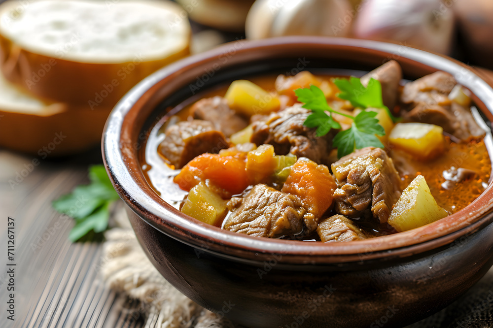 studio shot of bowl of lamb stew studio shot of bowl of lamb stew