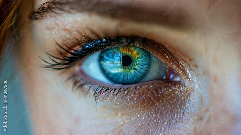 Close-up of a Human Eye with Stunning Blue Iris Close-up of a Human Eye with Stunning Blue Iris