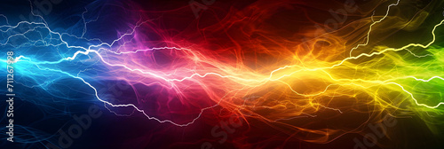 abstract rainbow lightning background banner