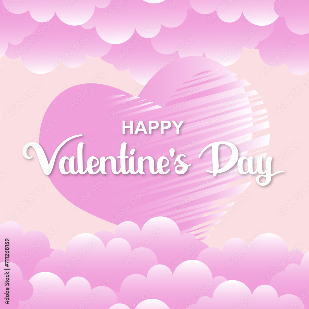 Pink valentine's day background vector ilustration