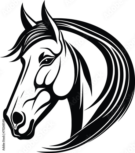 Horse Head Icon Vector Art illustrator Design