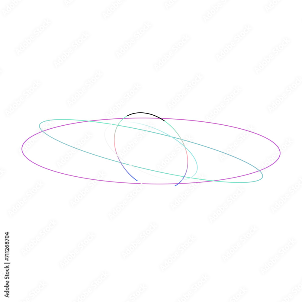 An abstract cut out transparent iridescent oval gradient shape futuristic pattern design element. An abstract cut out transparent iridescent oval gradient shape futuristic pattern design element.