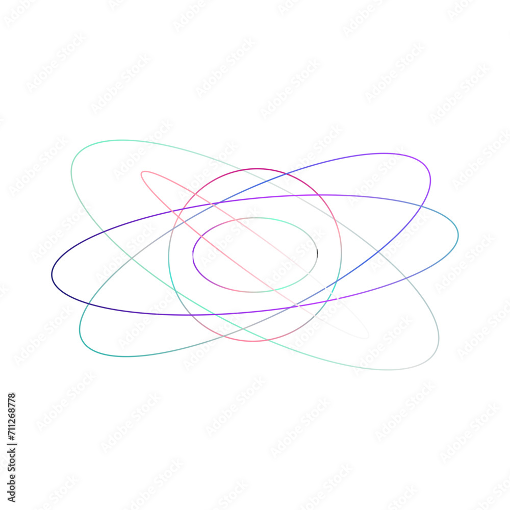 An abstract cut out transparent iridescent oval gradient shape futuristic pattern design element. An abstract cut out transparent iridescent oval gradient shape futuristic pattern design element.