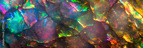 iridescent colourful opal stone texture background photo