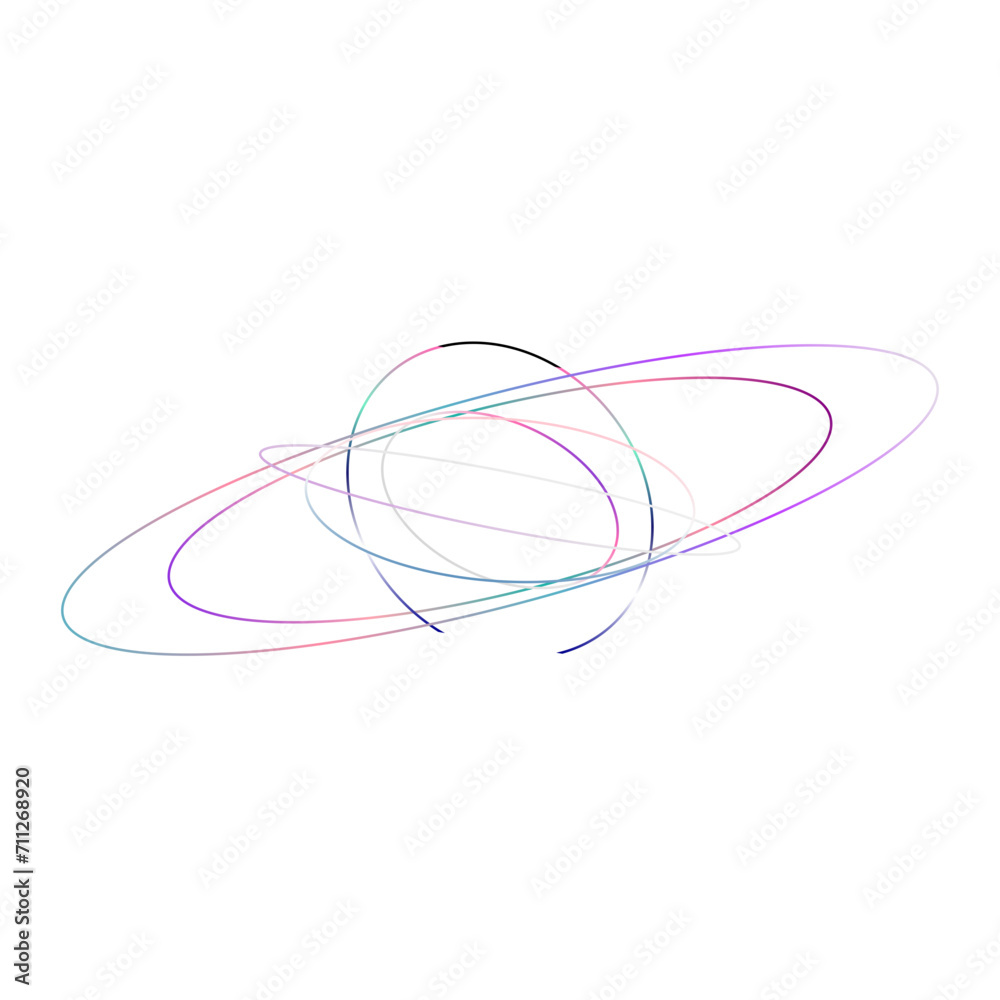 An abstract cut out transparent iridescent oval gradient shape futuristic pattern design element. An abstract cut out transparent iridescent oval gradient shape futuristic pattern design element.