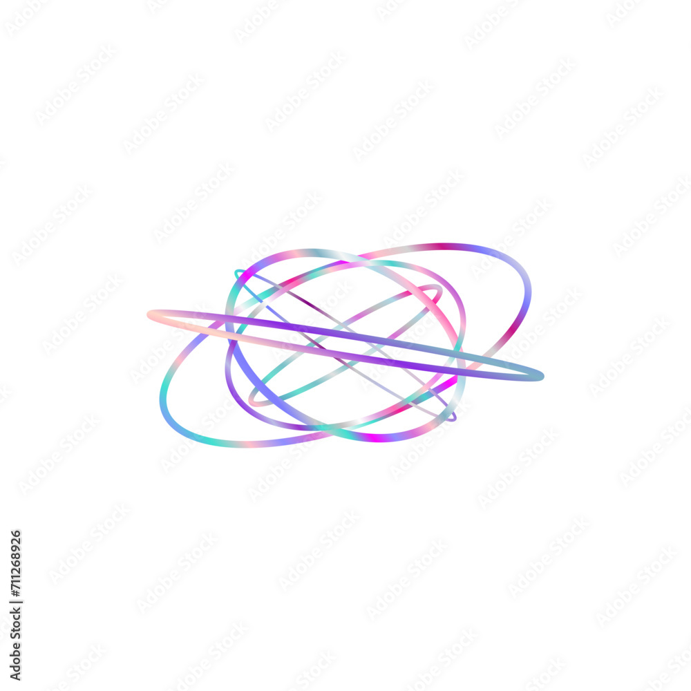 An abstract cut out transparent iridescent oval gradient shape futuristic pattern design element. An abstract cut out transparent iridescent oval gradient shape futuristic pattern design element.