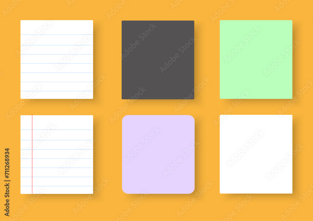 Collection of notepad templates in paper art design.