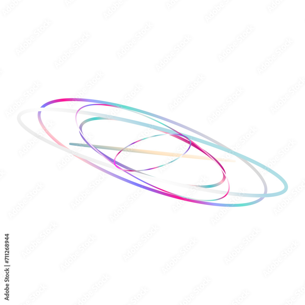 An abstract cut out transparent iridescent oval gradient shape futuristic pattern design element. An abstract cut out transparent iridescent oval gradient shape futuristic pattern design element.