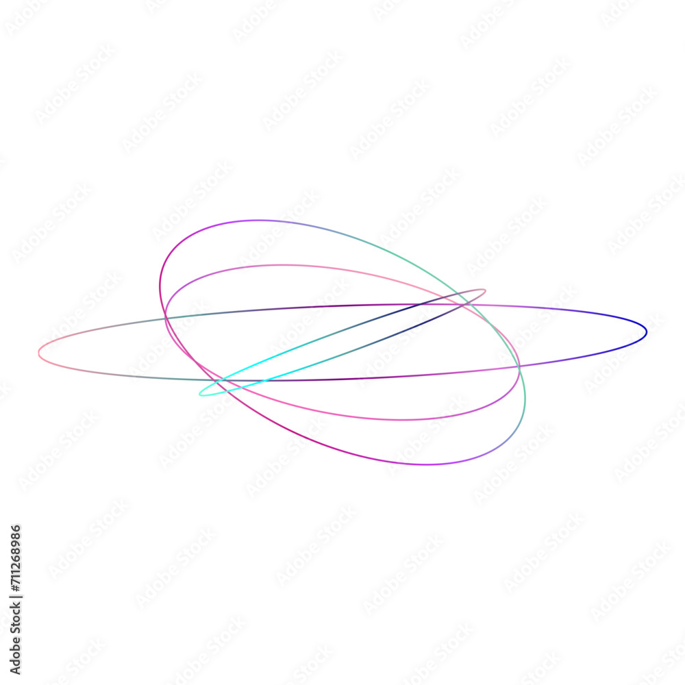 An abstract cut out transparent iridescent oval gradient shape futuristic pattern design element. An abstract cut out transparent iridescent oval gradient shape futuristic pattern design element.