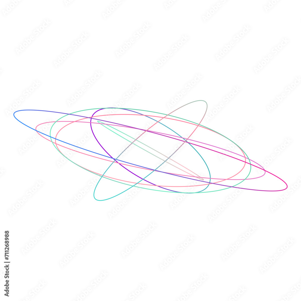An abstract cut out transparent iridescent oval gradient shape futuristic pattern design element. An abstract cut out transparent iridescent oval gradient shape futuristic pattern design element.