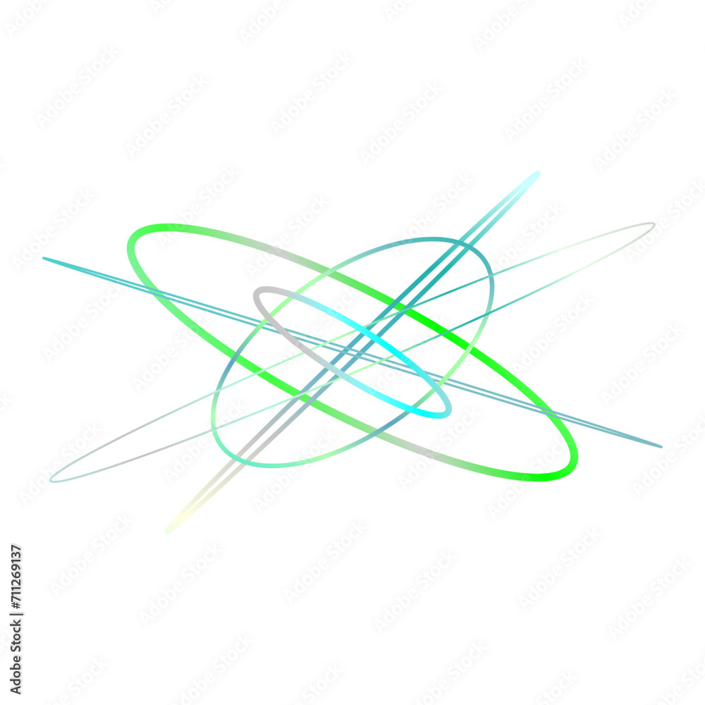 An abstract cut out transparent iridescent oval gradient shape futuristic pattern design element. An abstract cut out transparent iridescent oval gradient shape futuristic pattern design element.