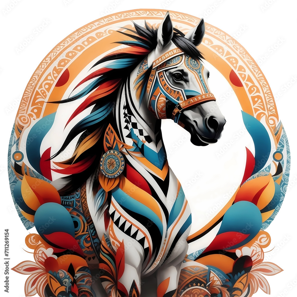 Tribal horse spirit protect You from evil, Generative AI