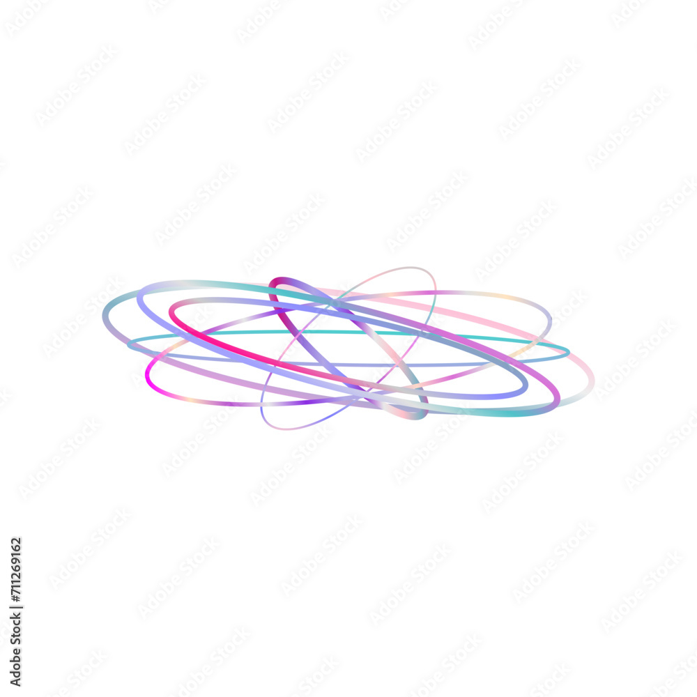 An abstract cut out transparent iridescent oval gradient shape futuristic pattern design element. An abstract cut out transparent iridescent oval gradient shape futuristic pattern design element.