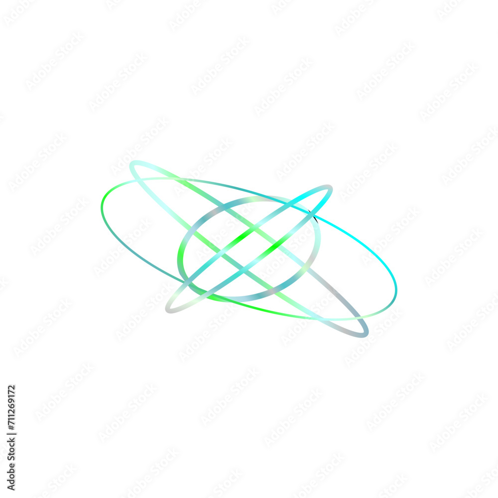 An abstract cut out transparent iridescent oval gradient shape futuristic pattern design element. An abstract cut out transparent iridescent oval gradient shape futuristic pattern design element.