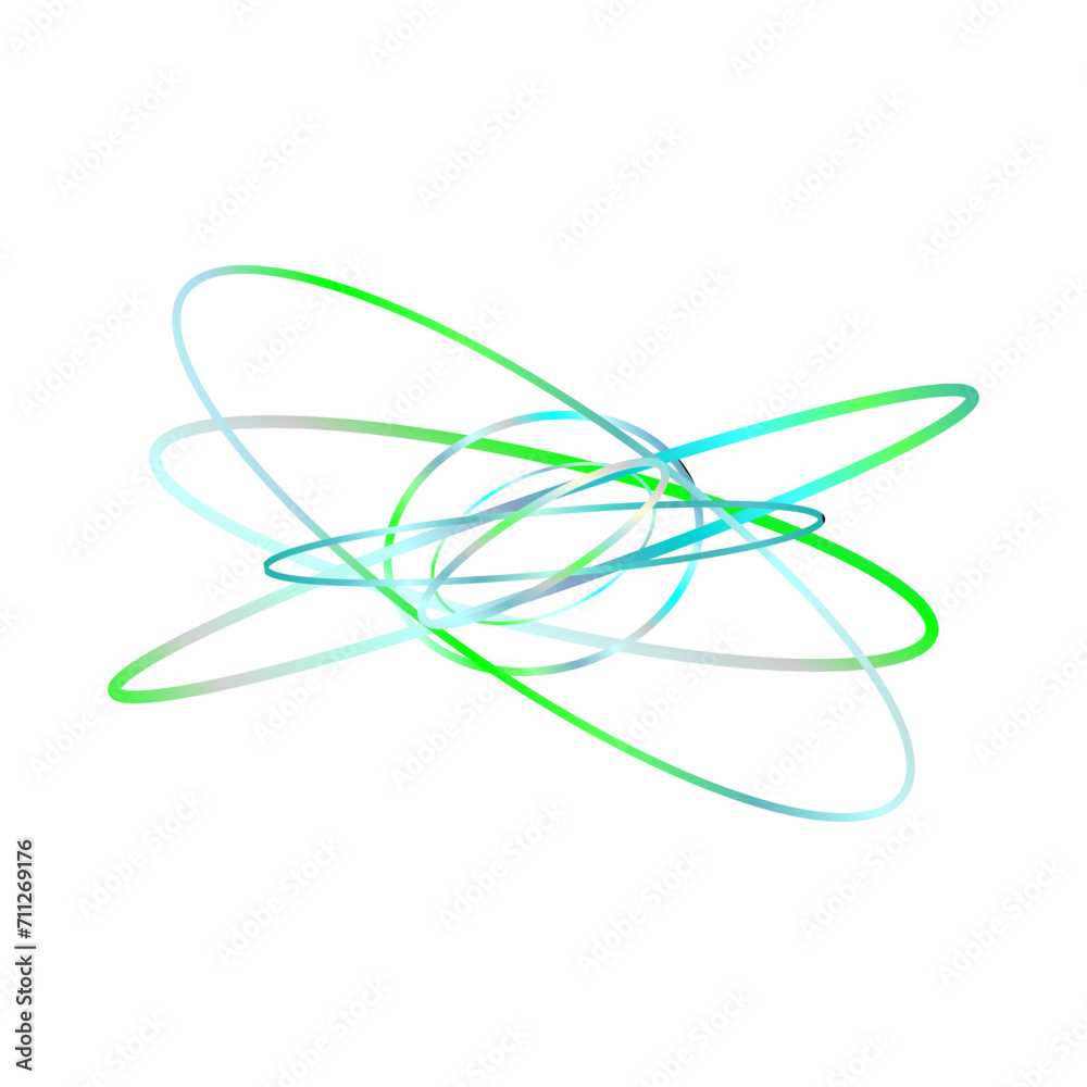 An abstract cut out transparent iridescent oval gradient shape futuristic pattern design element. An abstract cut out transparent iridescent oval gradient shape futuristic pattern design element.