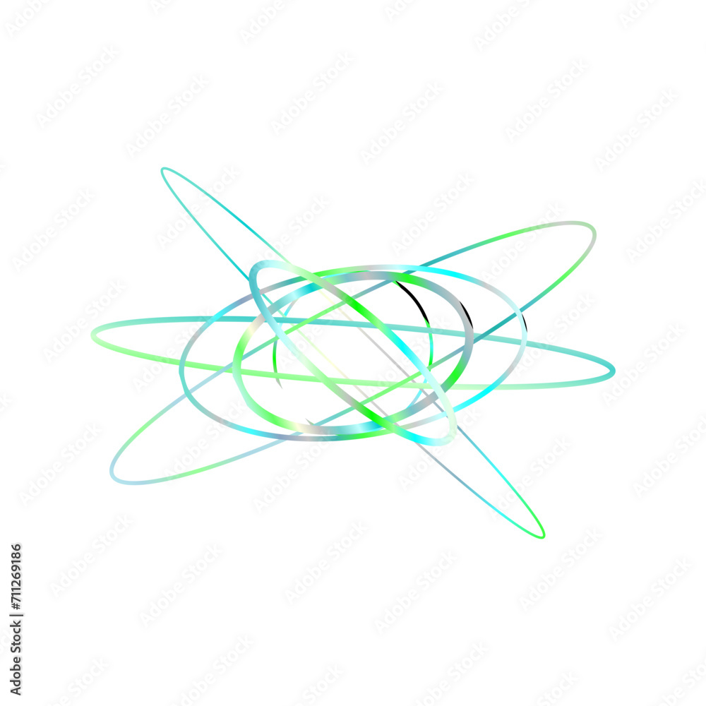 An abstract cut out transparent iridescent oval gradient shape futuristic pattern design element. An abstract cut out transparent iridescent oval gradient shape futuristic pattern design element.