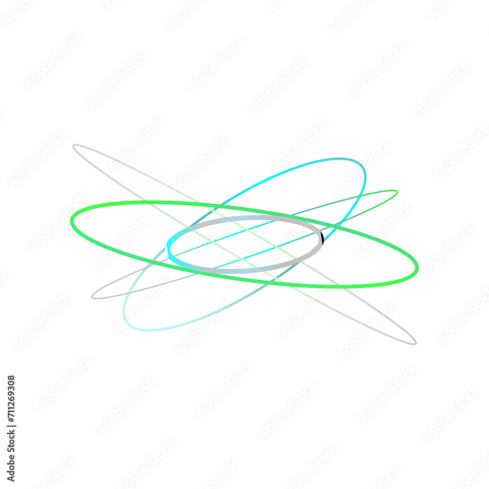An abstract cut out transparent iridescent oval gradient shape futuristic pattern design element. An abstract cut out transparent iridescent oval gradient shape futuristic pattern design element.