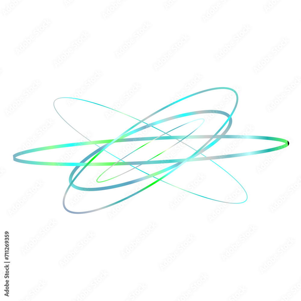 An abstract cut out transparent iridescent oval gradient shape futuristic pattern design element. An abstract cut out transparent iridescent oval gradient shape futuristic pattern design element.