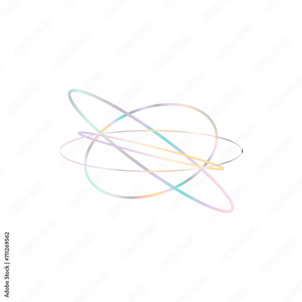 An abstract cut out transparent iridescent oval gradient shape futuristic pattern design element. An abstract cut out transparent iridescent oval gradient shape futuristic pattern design element.
