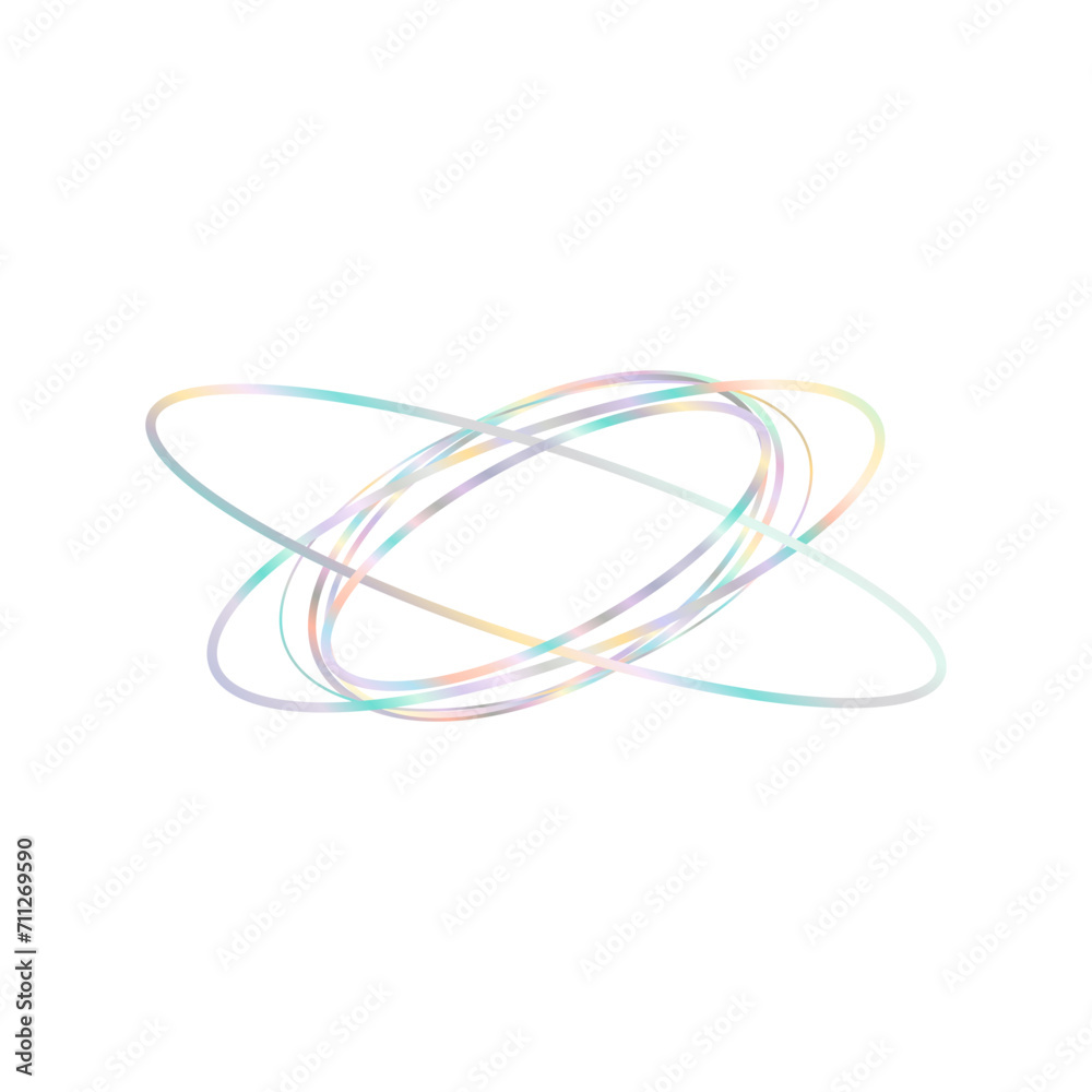 An abstract cut out transparent iridescent oval gradient shape futuristic pattern design element. An abstract cut out transparent iridescent oval gradient shape futuristic pattern design element.