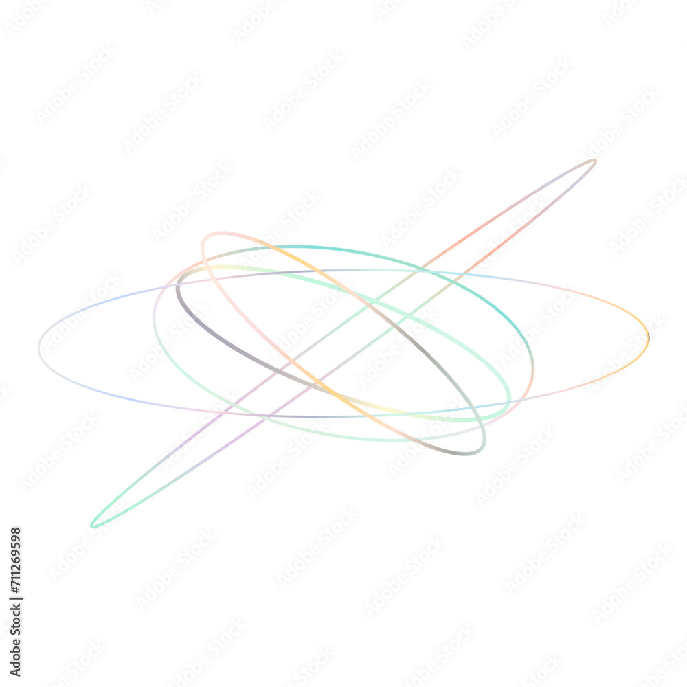 An abstract cut out transparent iridescent oval gradient shape futuristic pattern design element. An abstract cut out transparent iridescent oval gradient shape futuristic pattern design element.