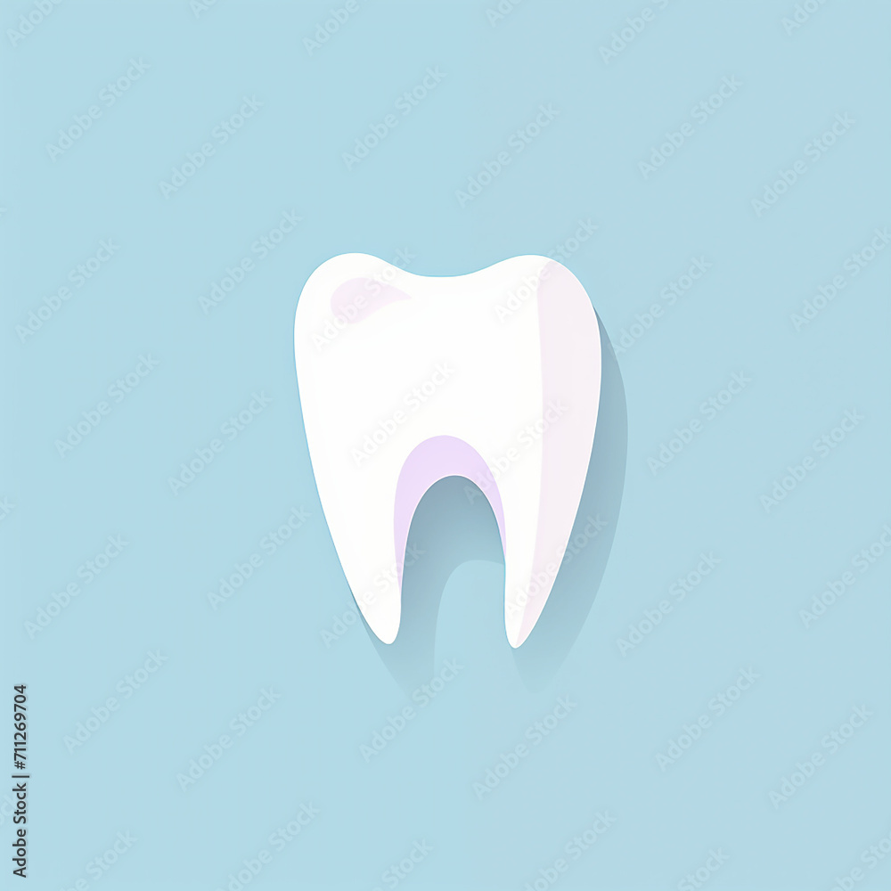 White tooth icon. AI illustration. Flat style White tooth icon. AI illustration. Flat style
