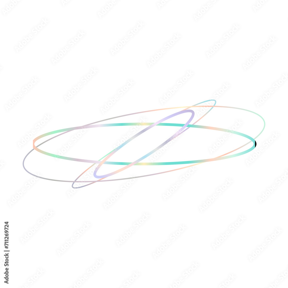 An abstract cut out transparent iridescent oval gradient shape futuristic pattern design element. An abstract cut out transparent iridescent oval gradient shape futuristic pattern design element.