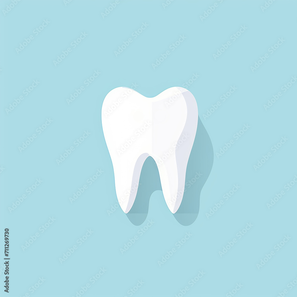 White tooth icon. AI illustration. Flat style White tooth icon. AI illustration. Flat style
