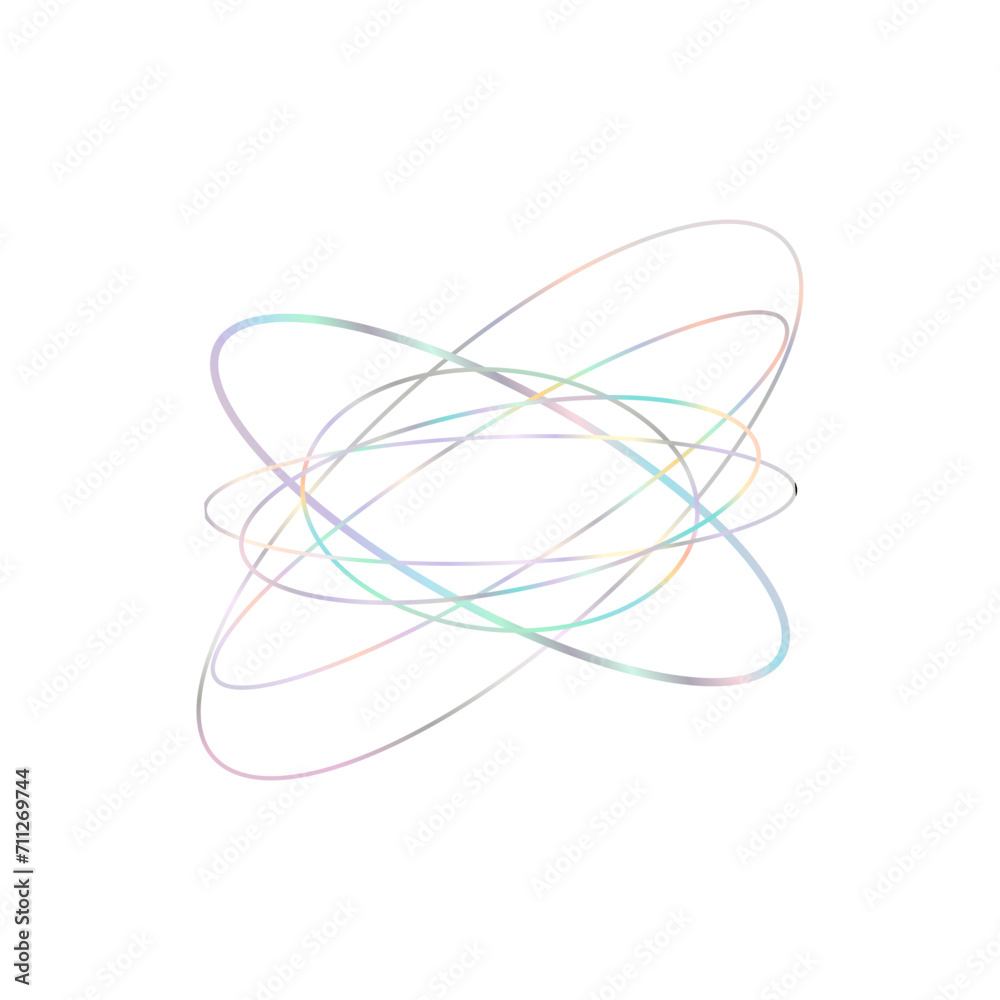 An abstract cut out transparent iridescent oval gradient shape futuristic pattern design element. An abstract cut out transparent iridescent oval gradient shape futuristic pattern design element.
