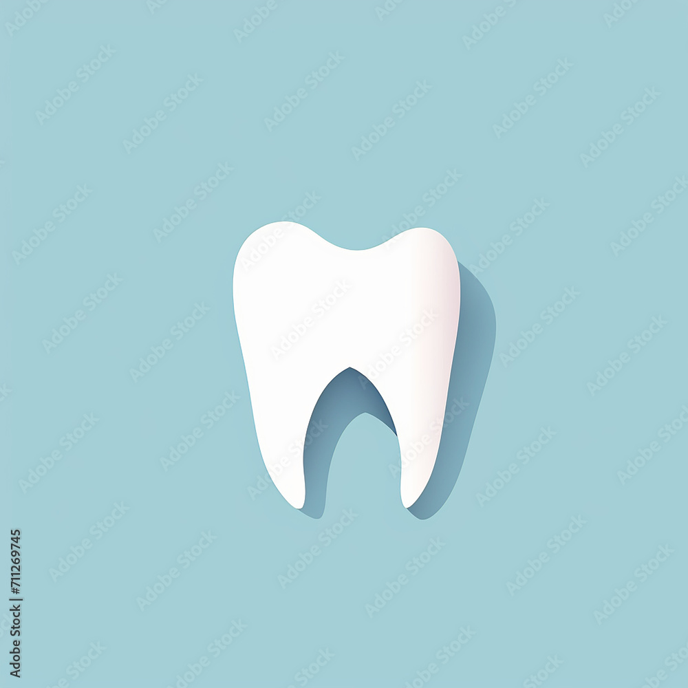White tooth icon. AI illustration. Flat style White tooth icon. AI illustration. Flat style