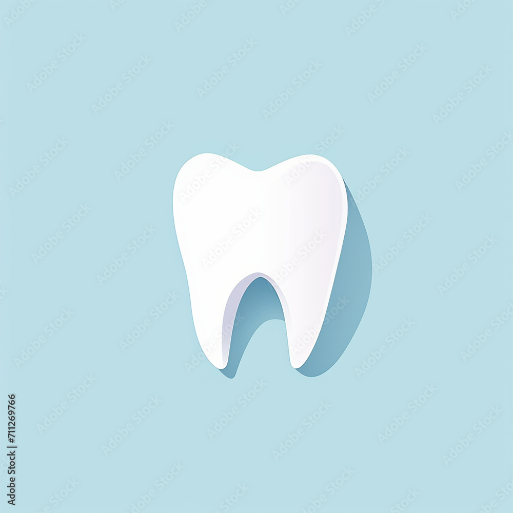 White tooth icon. AI illustration. Flat style White tooth icon. AI illustration. Flat style