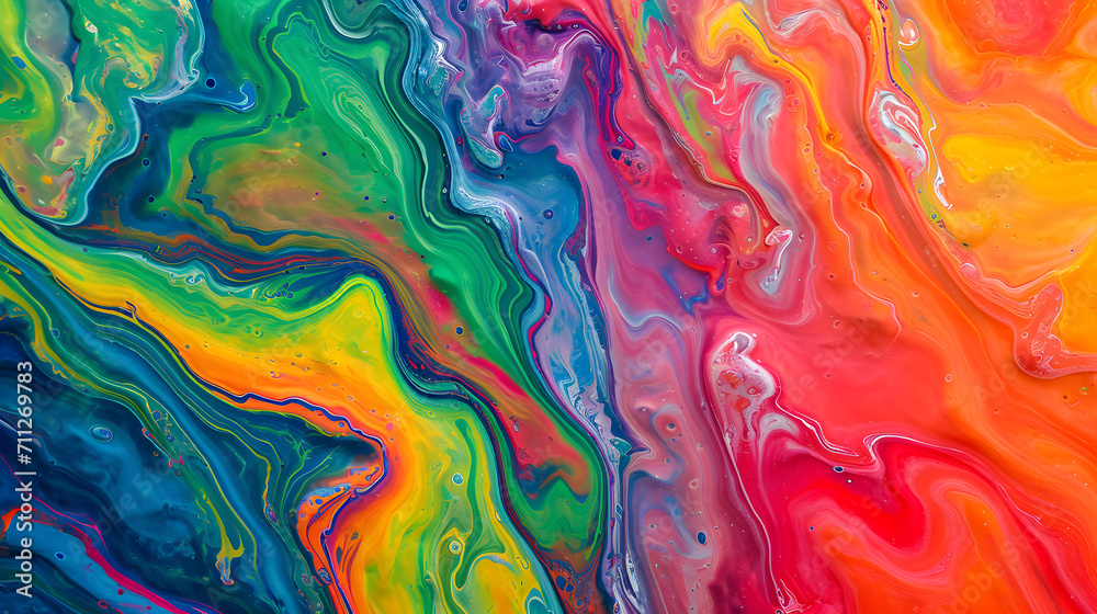 rainbow marbled paint texture background
