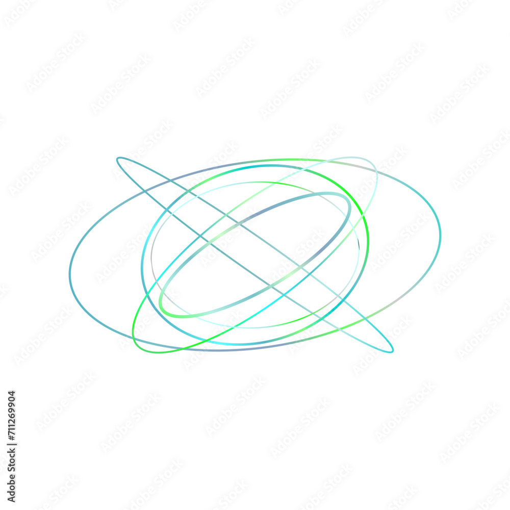 An abstract cut out transparent iridescent oval gradient shape futuristic pattern design element. An abstract cut out transparent iridescent oval gradient shape futuristic pattern design element.