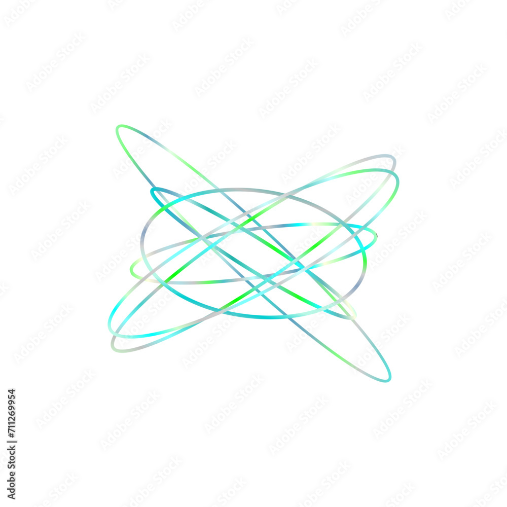 An abstract cut out transparent iridescent oval gradient shape futuristic pattern design element. An abstract cut out transparent iridescent oval gradient shape futuristic pattern design element.