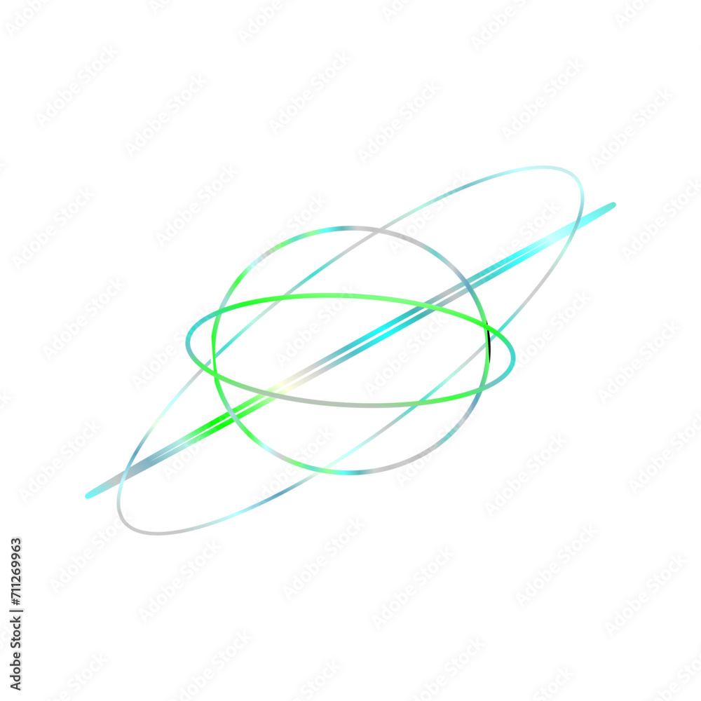 An abstract cut out transparent iridescent oval gradient shape futuristic pattern design element. An abstract cut out transparent iridescent oval gradient shape futuristic pattern design element.