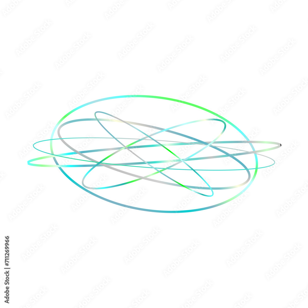 An abstract cut out transparent iridescent oval gradient shape futuristic pattern design element. An abstract cut out transparent iridescent oval gradient shape futuristic pattern design element.