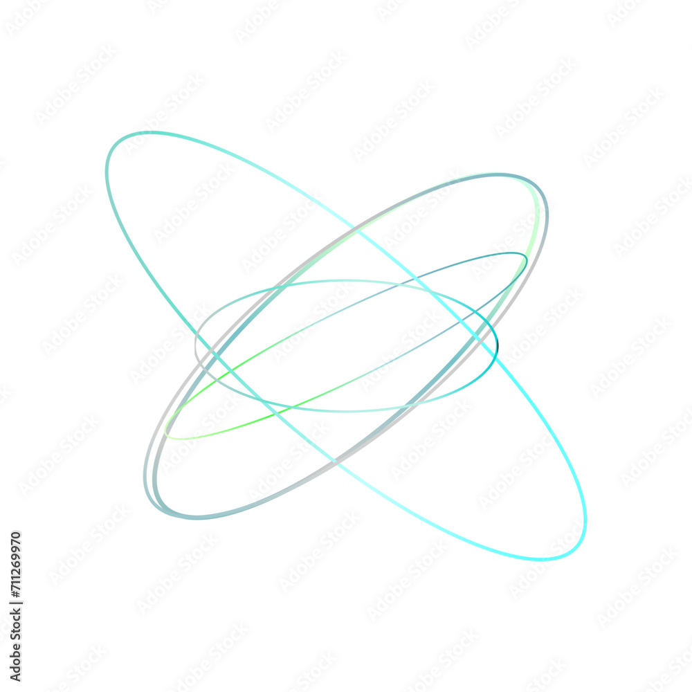 An abstract cut out transparent iridescent oval gradient shape futuristic pattern design element. An abstract cut out transparent iridescent oval gradient shape futuristic pattern design element.