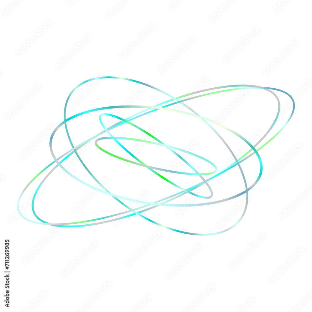 An abstract cut out transparent iridescent oval gradient shape futuristic pattern design element. An abstract cut out transparent iridescent oval gradient shape futuristic pattern design element.