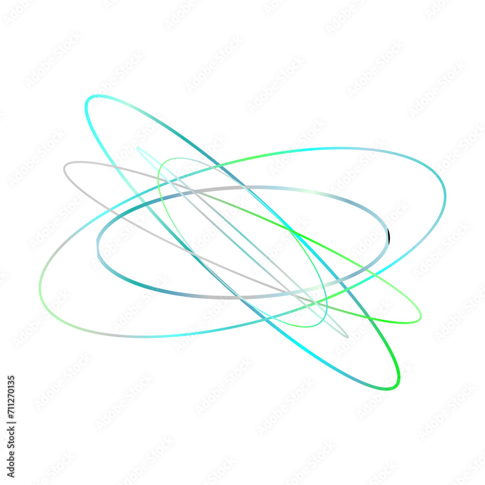 An abstract cut out transparent iridescent oval gradient shape futuristic pattern design element. An abstract cut out transparent iridescent oval gradient shape futuristic pattern design element.