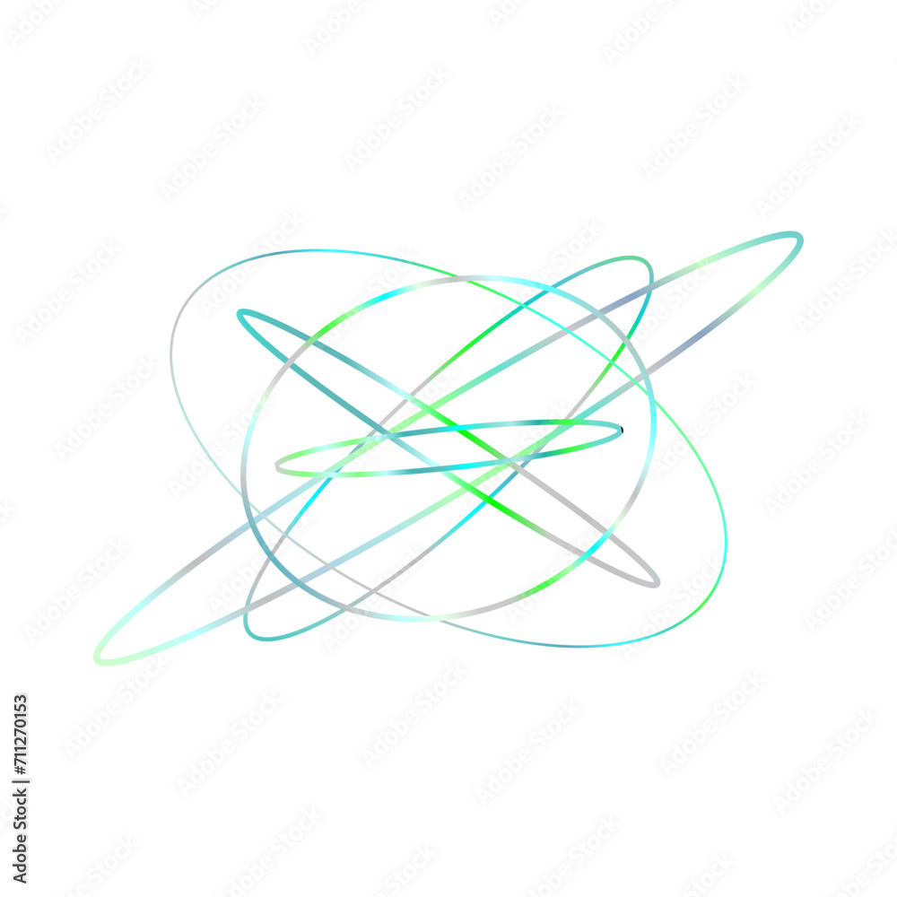 An abstract cut out transparent iridescent oval gradient shape futuristic pattern design element. An abstract cut out transparent iridescent oval gradient shape futuristic pattern design element.