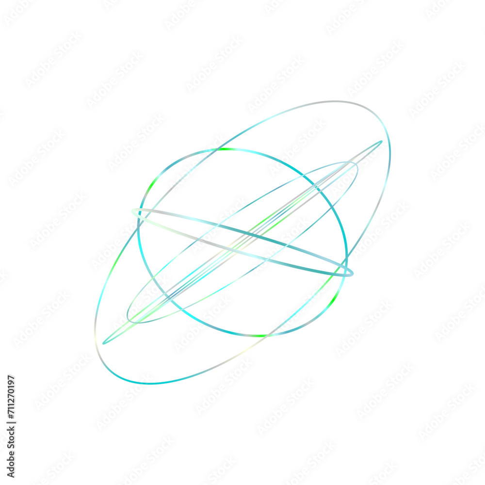 An abstract cut out transparent iridescent oval gradient shape futuristic pattern design element. An abstract cut out transparent iridescent oval gradient shape futuristic pattern design element.