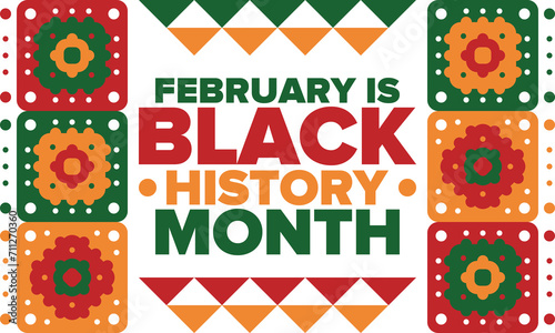 Black History Month. African American History. Celebrated annual. In February in United States and Canada. In October in Great Britain. Poster, card, banner, background. Vector illustration