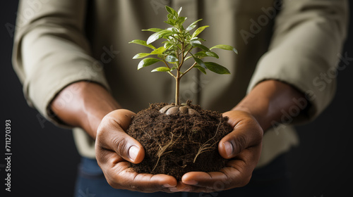 hand holding seeding plant