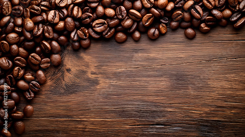 coffee beans on wooden background