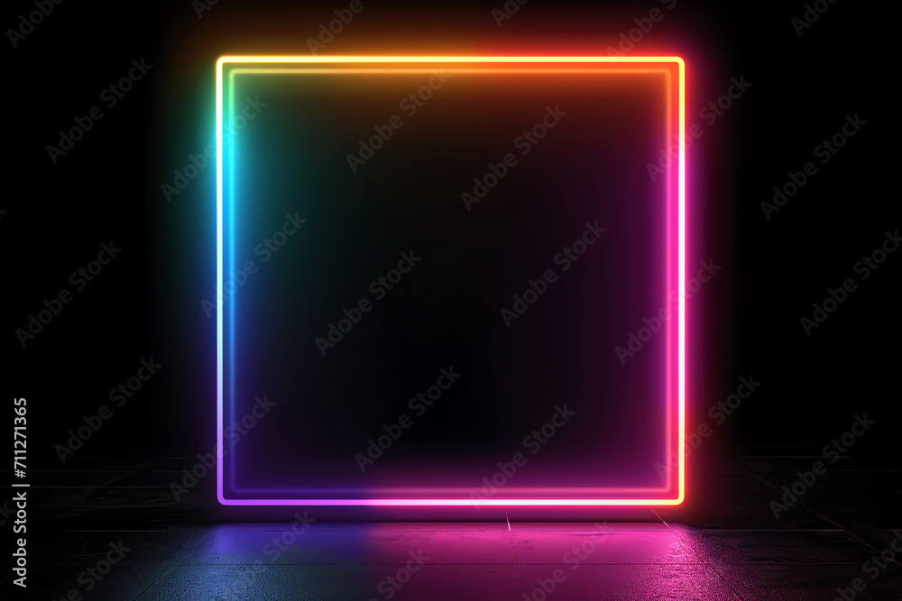 neon square, AI generated neon square, AI generated