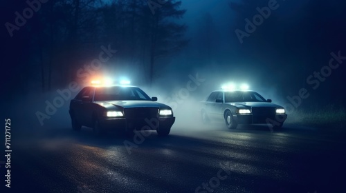 Illustration of police speeding down the road responding to an emergency call © Instacraft.Studio