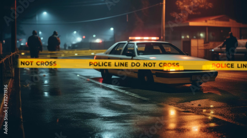 Cordon tape seals off a crime scene and establishes a police line for further investigations