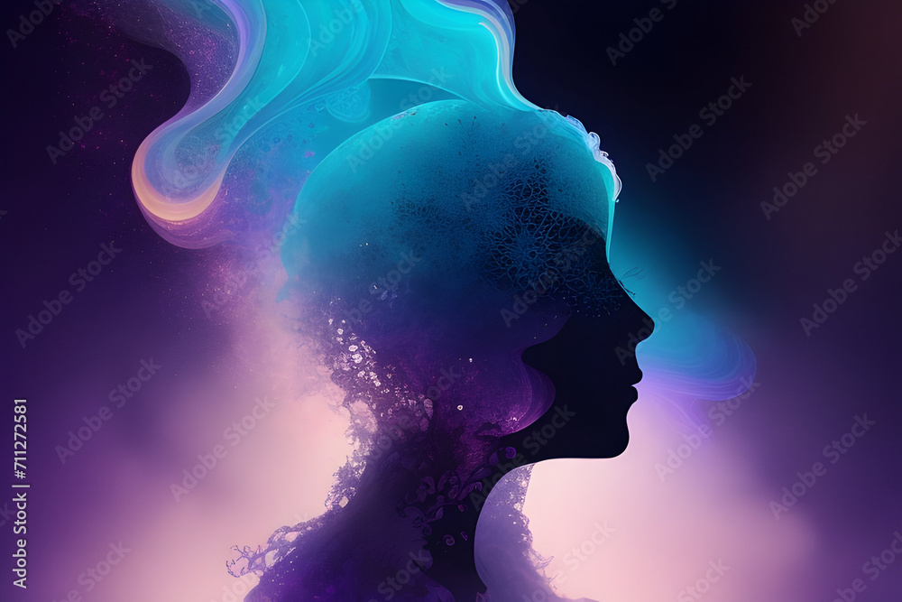 Psychedelic Art of Identity Loss, silhouette with smoke