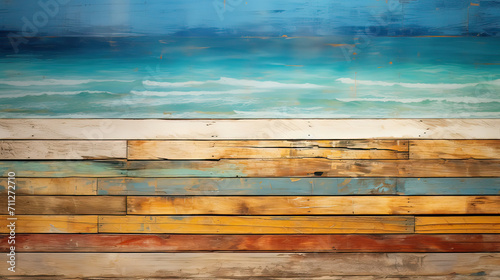 Worn Beach Planks in Abstract Form Background or Texture Ai Generative