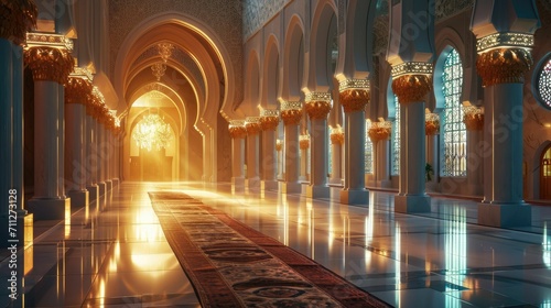 Time for Reflection - Ramadan Mosque Interior with Soft Lighting and Serene Ambiance